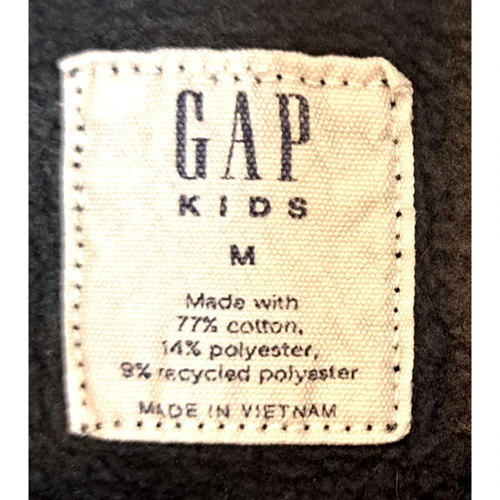 GAP Kids Graphic Skater Sweatshirt Pullover Long Sleeve Crewneck‎ Black White